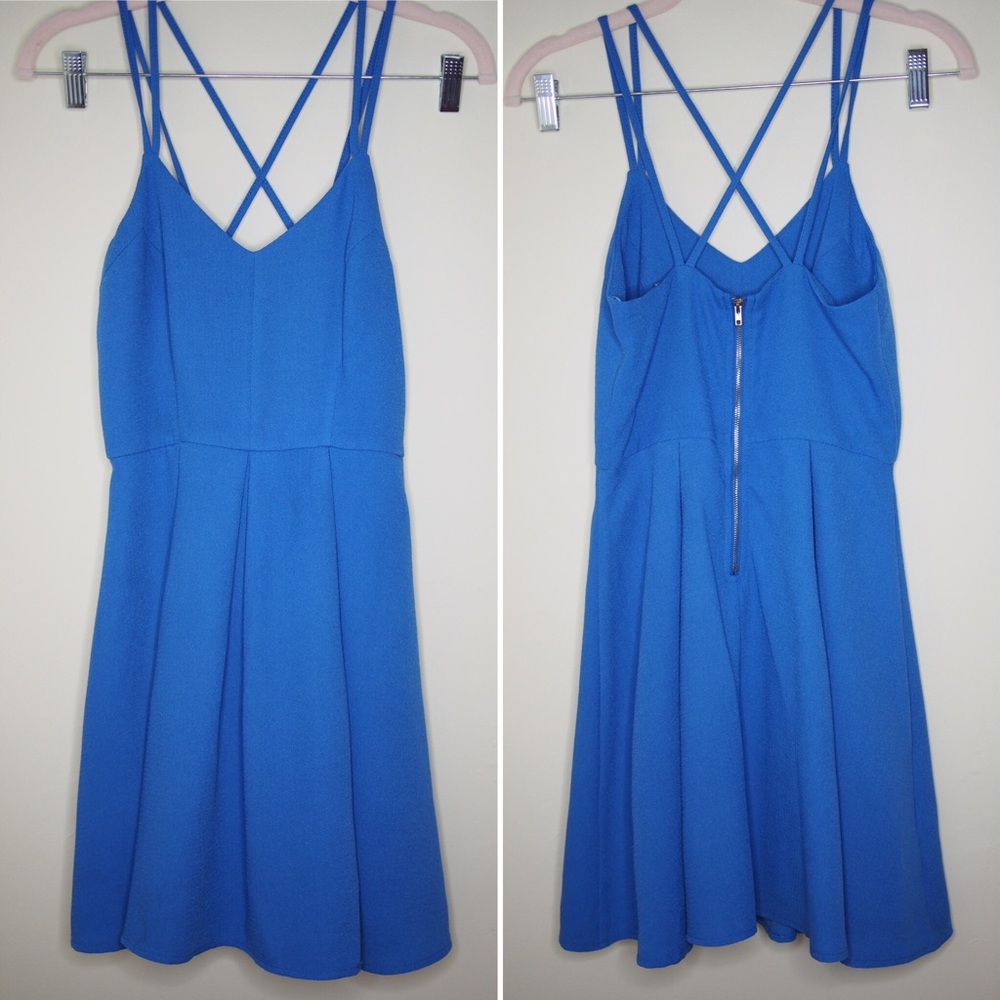 Lulu’s Cross-strap strappy skater dress size xs